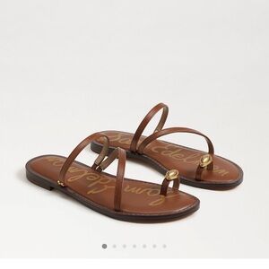 Sam Edelman Brown Leather Sandals with Thong Design